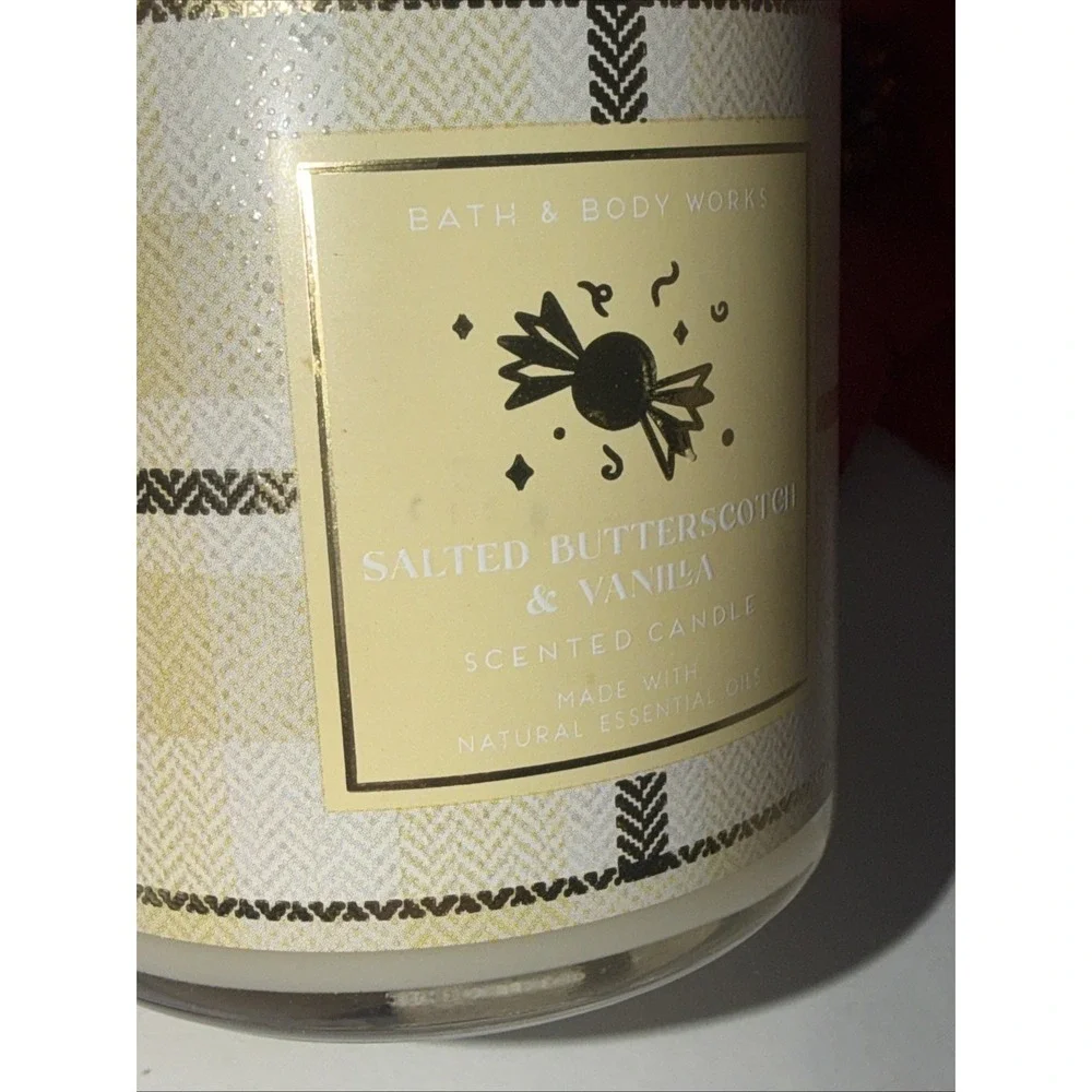 Bath & Body Works Salted Butterscotch & Vanilla Scented Candle 7 oz Single Wick